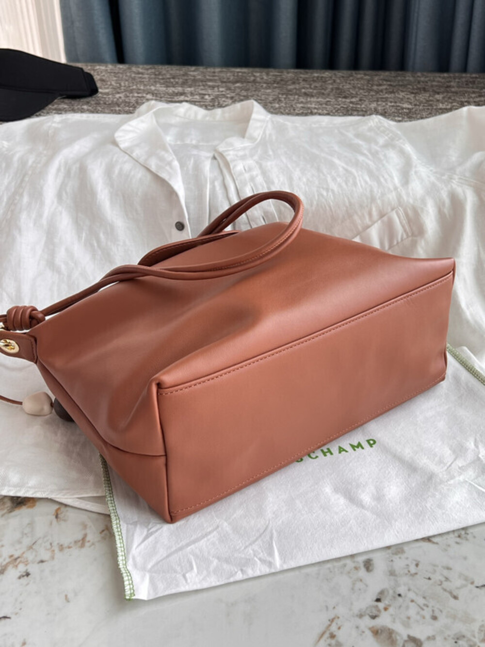 Longchamp Cognac Brown Hobo Crossbody Bag - Picture 4 of 7